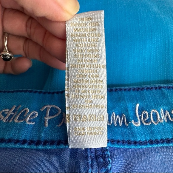 Justice Girl’s Bright Sky Blue Simply Low Jeans Plus 14.5 - Picture 7 of 7